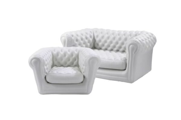 Location canapé chesterfield blanc gonflable
